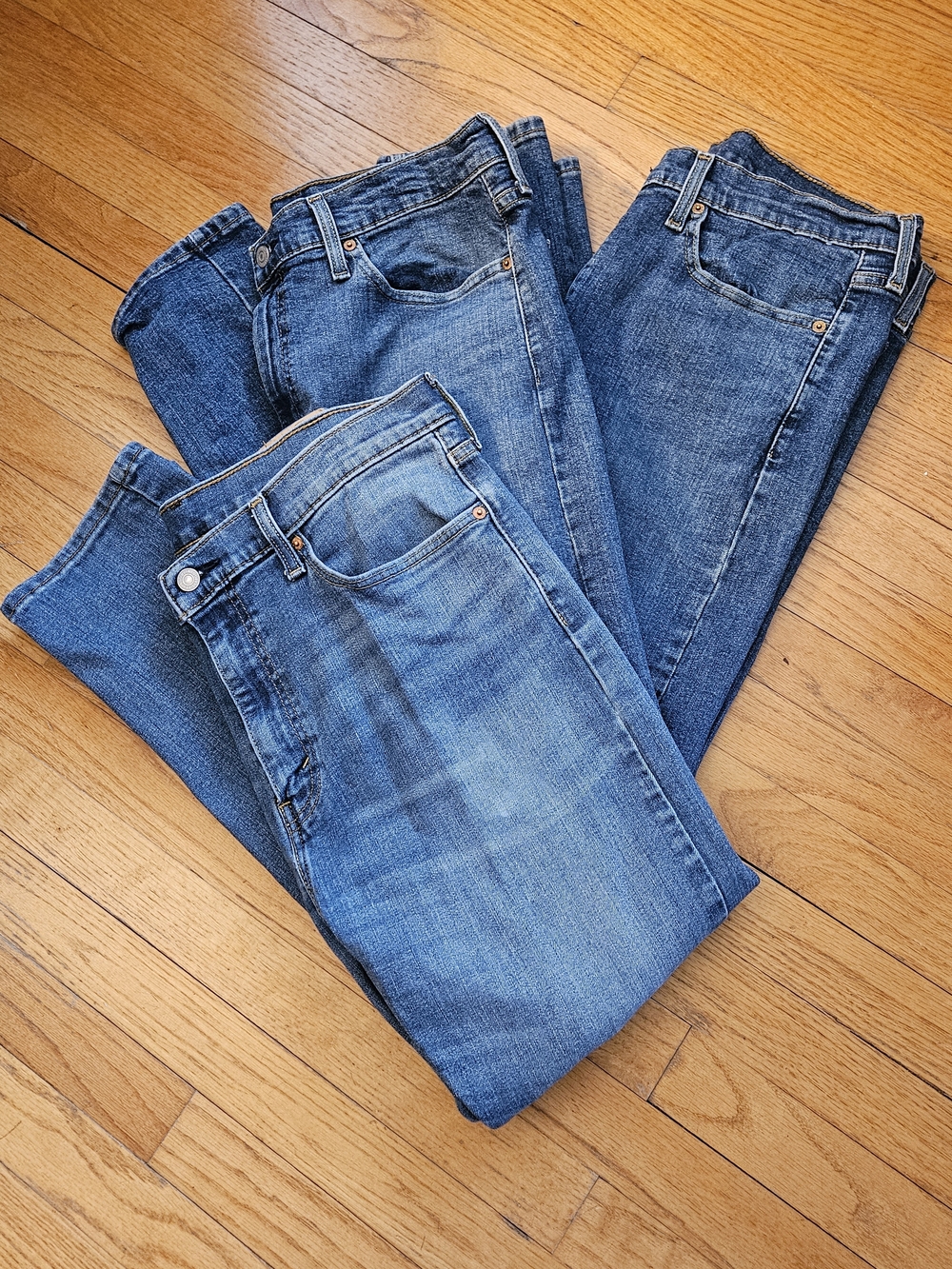 Levi's Men's Blue 510 Slim/Straight Jeans -Medium Wash 36x30 3 Pair